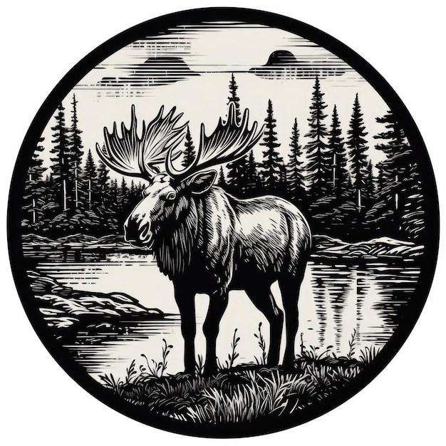 El logotipo de Moose en blanco y negro generado por AI