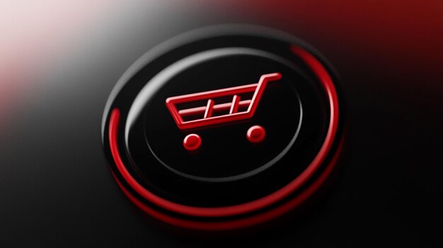 un logotipo negro con un carrito de compras en él