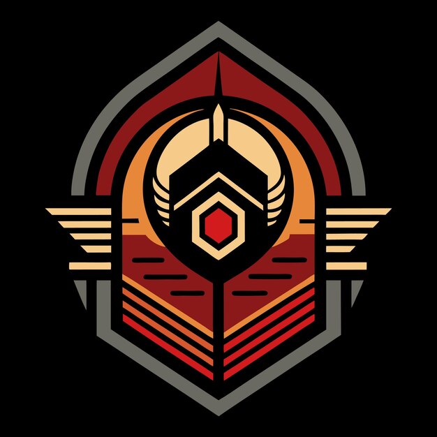 un logotipo negro y rojo con un símbolo que dice quot dios quot
