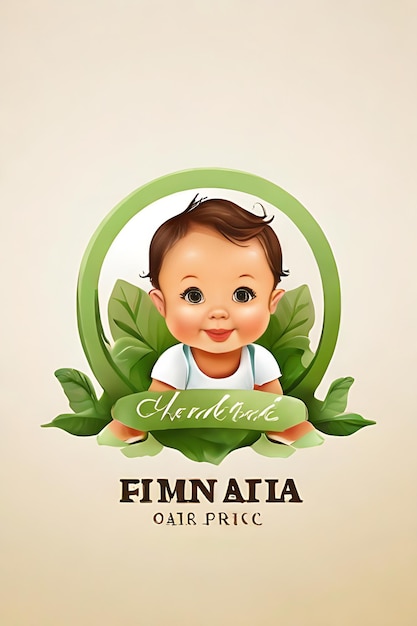 Logotipo orgánico natural para productos cosméticos para bebés