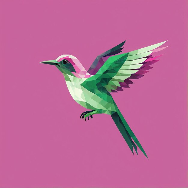 Foto el logotipo del pájaro es un pájaro colibrí con un fondo rosado.