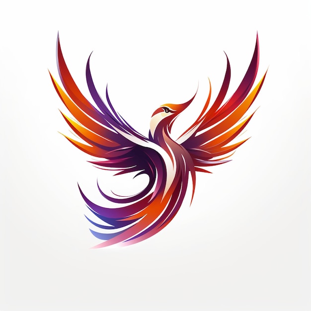 El logotipo del pájaro Fénix en un fondo aislado