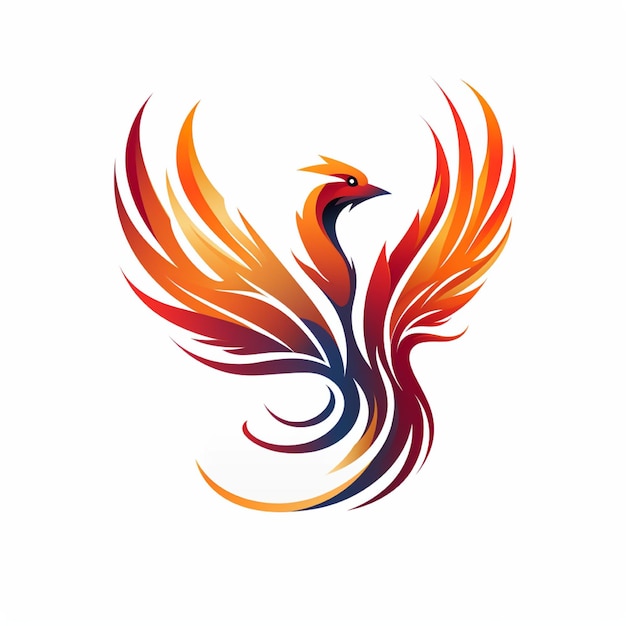 El logotipo del pájaro Fénix en un fondo aislado