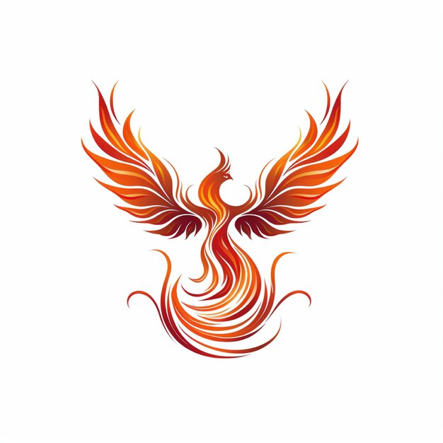 El logotipo del pájaro Fénix en un fondo aislado