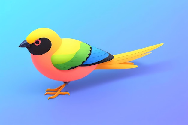 Logotipo de pájaro isométrico 3D con colores gradientes