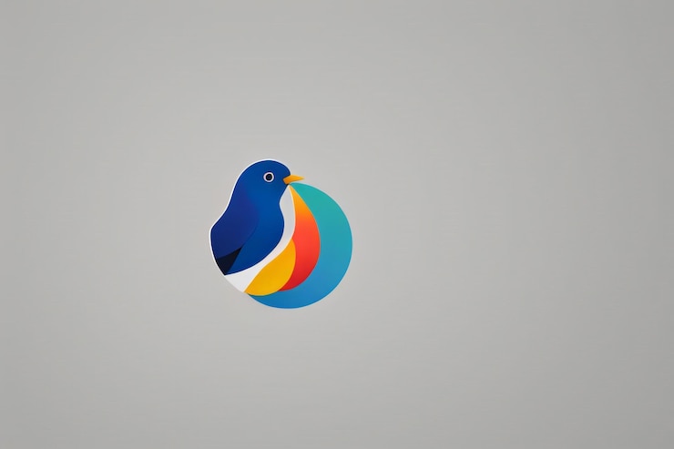 Foto logotipo de pájaro con vector de colores de gradiente plano