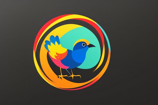 Logotipo de pájaro con vector de gradiente colorido