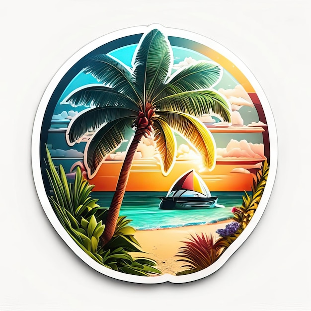 Foto el logotipo del paraíso de la playa