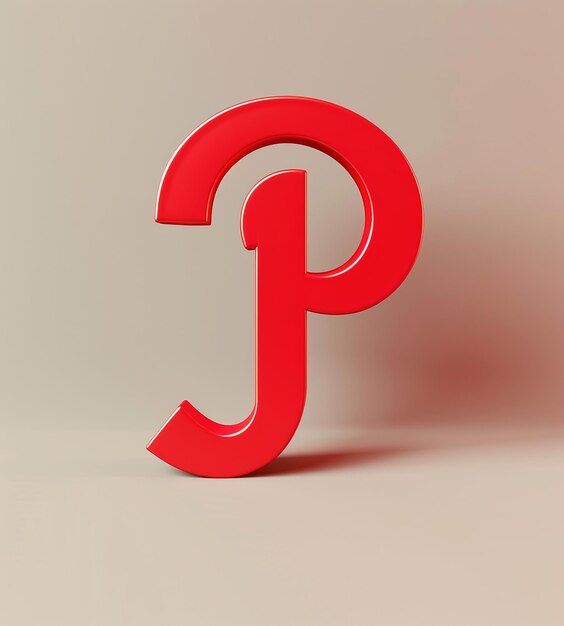 El logotipo de Pinterest en 3D