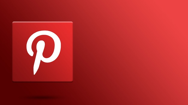 Logotipo de Pinterest en plataforma 3d