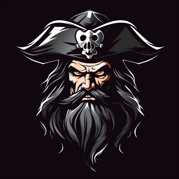 Foto el logotipo de pirata está aislado en el fondo.