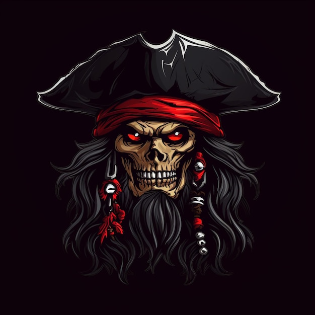 Foto el logotipo de pirata está aislado en el fondo.