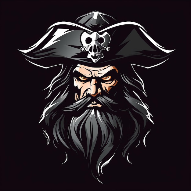 El logotipo de pirata está aislado en el fondo.