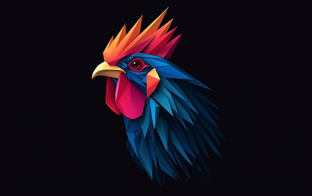 Logotipo de pollo Diseño de pájaro juguetón