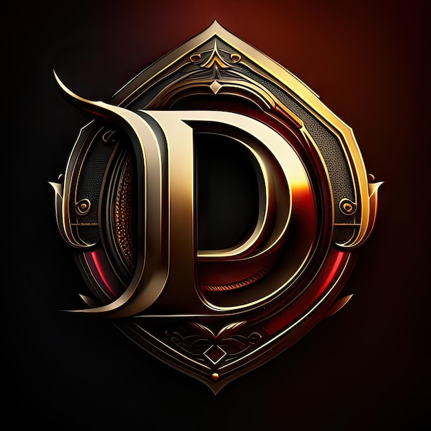 Foto logotipo premium d con acentos dorados ia generativa