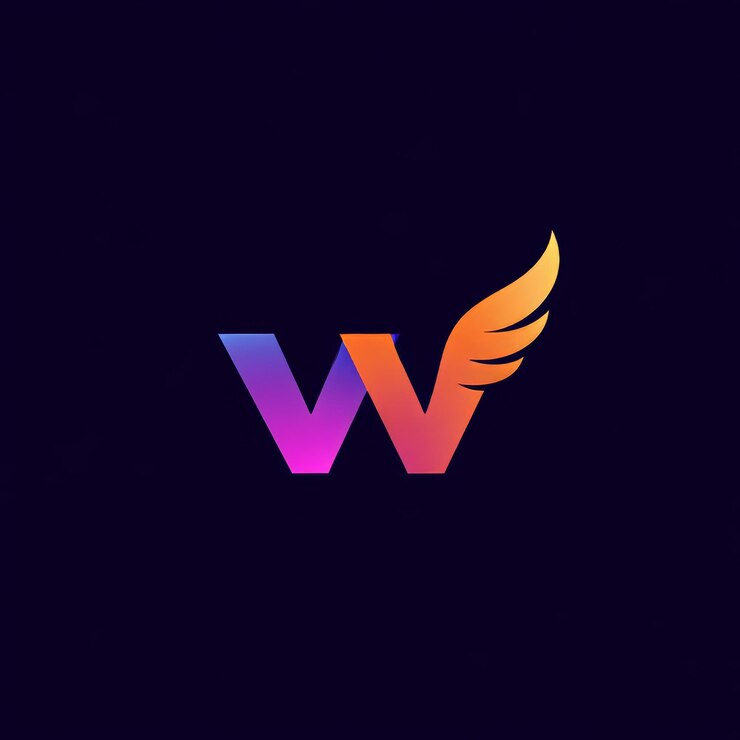 Foto un logotipo púrpura y naranja con un pájaro en él