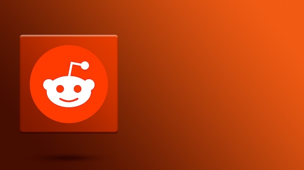 Logotipo de Reddit en plataforma 3d