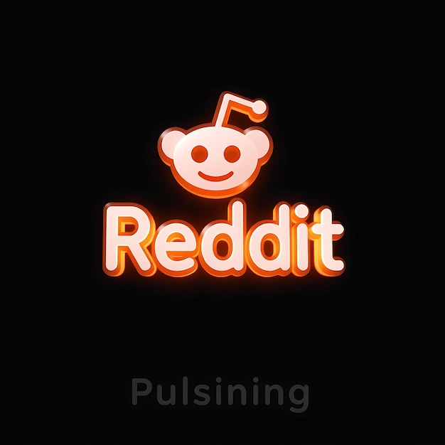 Logotipo de Reddit con renderización 3D Material de vidrio fantasmal Brillo sutil Esquema de colores naranja y blanco Aislado