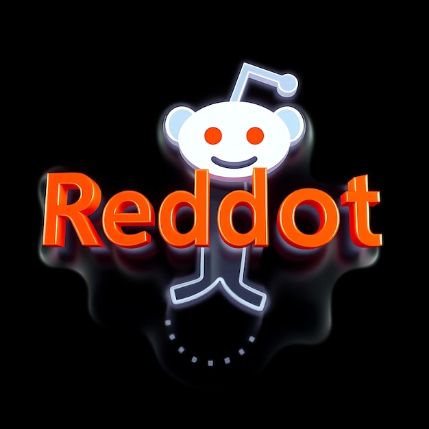 Logotipo de Reddit con renderización 3D Material de vidrio fantasmal Brillo sutil Esquema de colores naranja y blanco Aislado