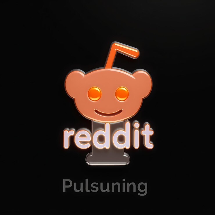 Foto logotipo de reddit con renderizado 3d material de vidrio opaco brillo sutil esquema de colores naranja y blanco aislado