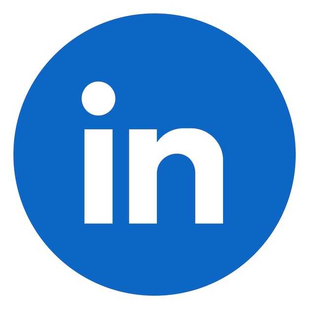 Foto logotipo redondo do linkedin isolado em fundo branco