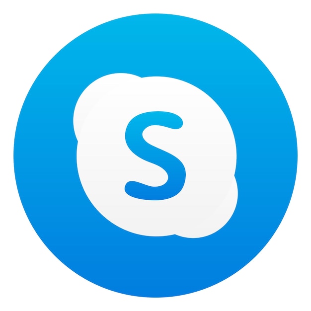 Foto logotipo redondo de skype aislado en fondo blanco