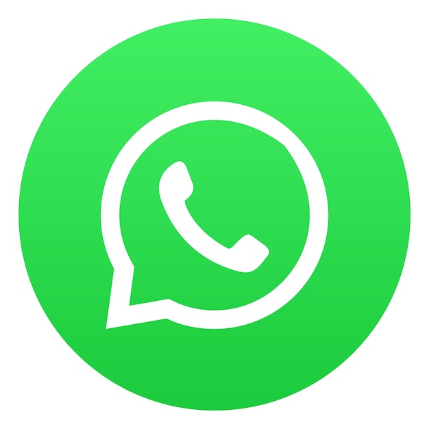 Foto logotipo redondo de whatsapp aislado en fondo blanco