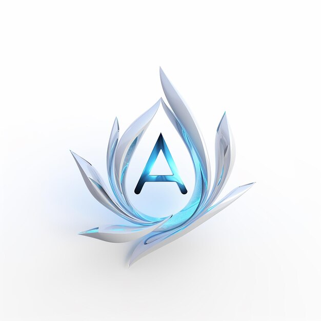 Logotipo de renderización 3D elegante para empresas de IA personales y empresariales