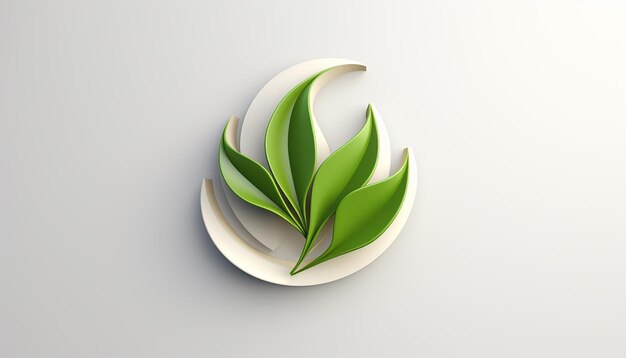 Foto logotipo de renderizado 3d simple para la agencia de sostenibilidad y ecología personal y empresarial fondo blanco