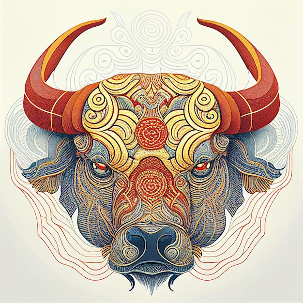 Logotipo de retrato de toro IA generativa