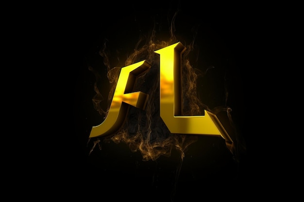 Logotipo de riesgo biológico futurista amarillo letra J en un fondo negro el logotipo tiene el estilo rápido