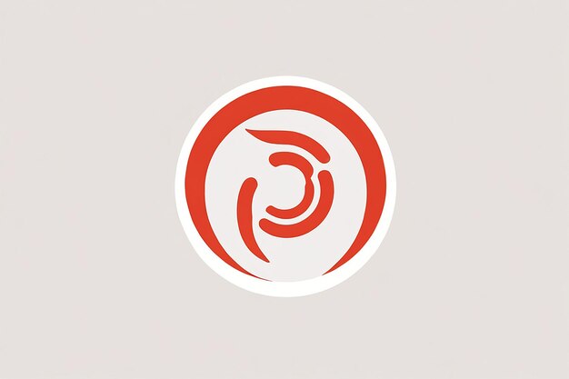 Un logotipo rojo y blanco con un círculo rojo en el medio