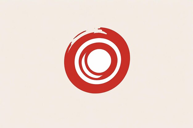 Un logotipo rojo y blanco con un círculo rojo en el medio