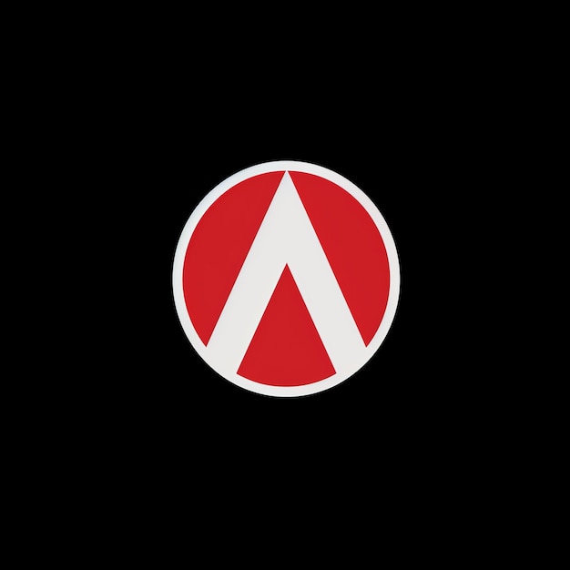 un logotipo rojo y blanco sobre un fondo negro