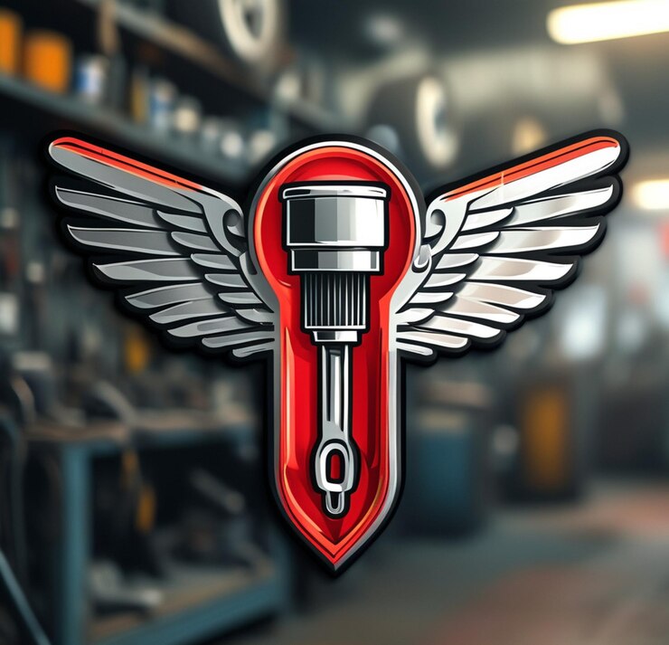 Foto un logotipo rojo y negro con alas que dicen alas
