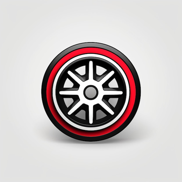Foto el logotipo de la rueda de coche vectorial 2d simple
