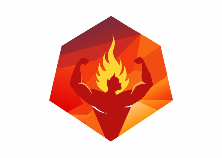 Foto el logotipo de la salud y el fitness del armicón de flexión