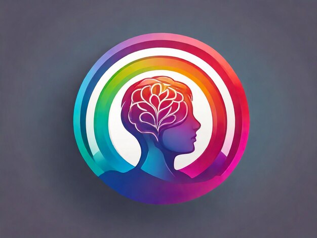 Foto logotipo de salud mental en gradiente