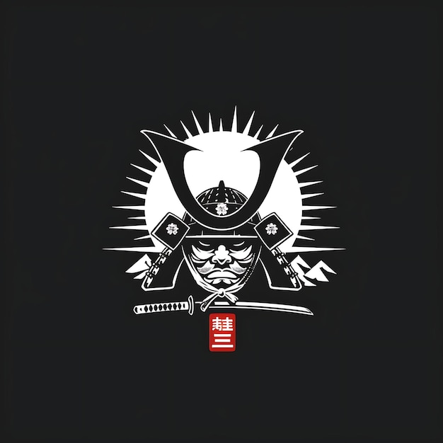 Logotipo Samurai Shogun Mon con Katanas y Soles Nascentes para la T-shirt de diciembre Diseño CNC de tinta de tatuaje