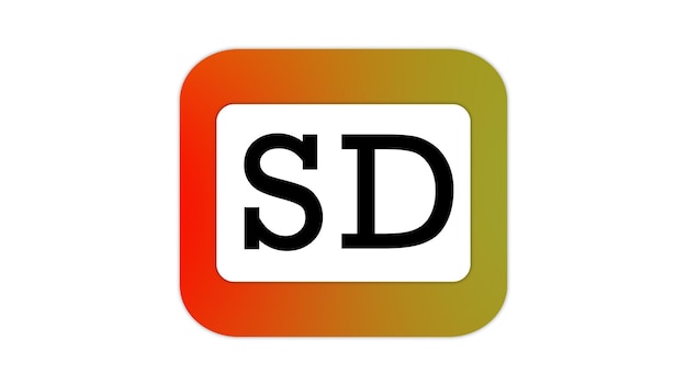 Logotipo de SD con borde de gradiente