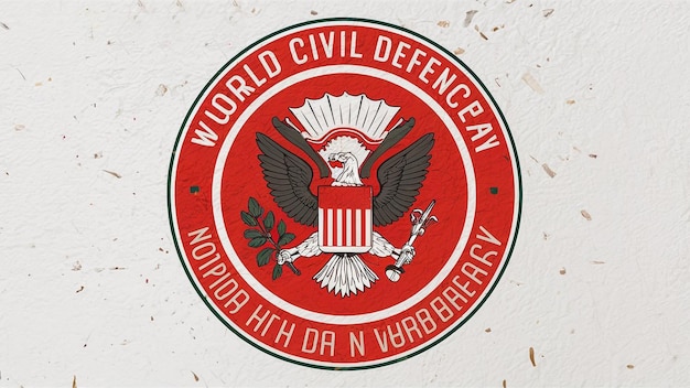 un logotipo de la Segunda Guerra Mundial tiene un fondo rojo y blanco