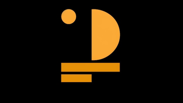 Un logotipo con un semicírculo de círculo naranja y dos barras sobre un fondo negro