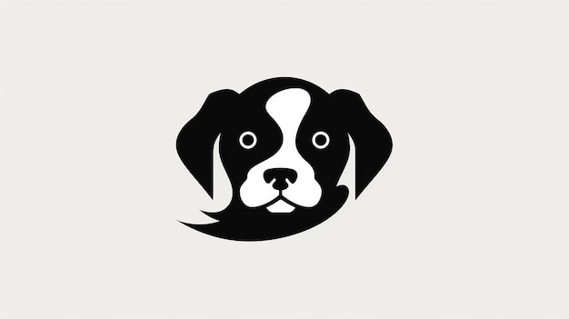Logotipo sencillo de cuidado de mascotas en blanco y negro