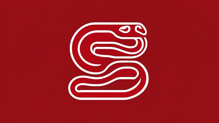 Foto el logotipo de la serpiente del año nuevo chino 2025, el símbolo del zodiaco, los elementos de diseño del fluido lineal de flujo abstracto.