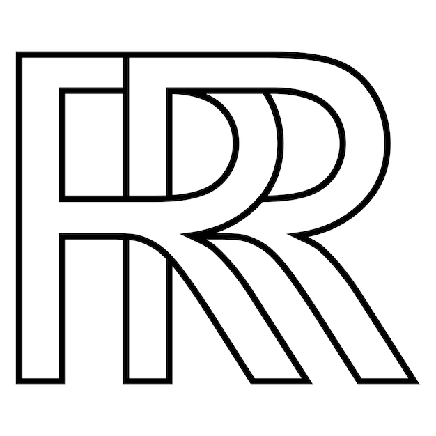 Logotipo signo rr ícone letras duplas logotipo r