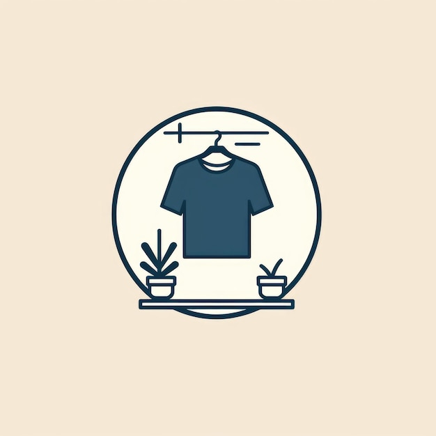 Foto logotipo simple de diseño plano de tienda de ropa ai generativa