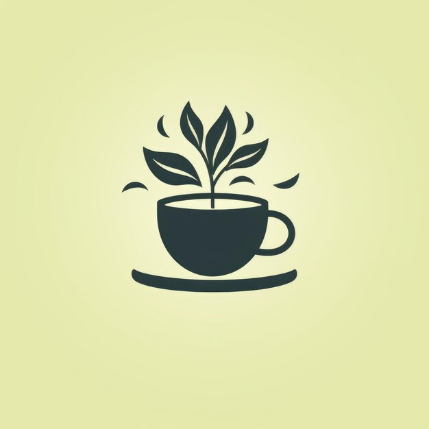 Logotipo simple de diseño plano de la tienda de té AI generativa