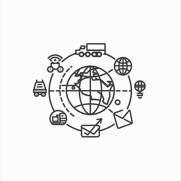 logotipo simple para un grupo mundial de comunicación de la cadena de suministro