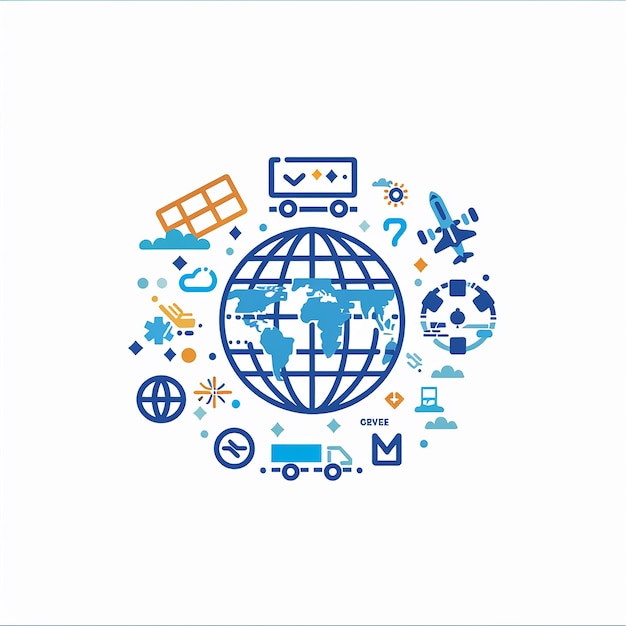 logotipo simple para un grupo mundial de comunicación de la cadena de suministro