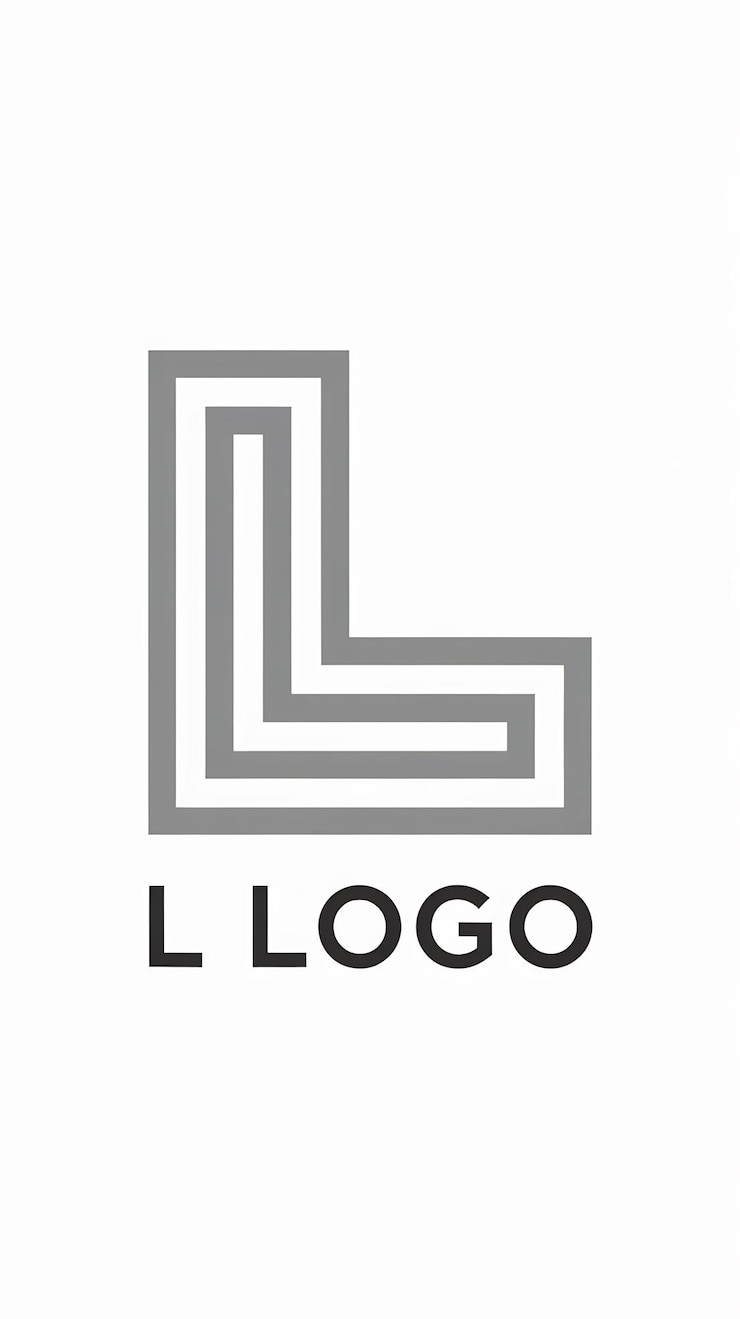 Foto logotipo simple de letra l signo cuadrado lineal icono de la empresa con tarjeta de visita de la marca